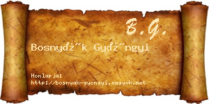 Bosnyák Gyöngyi névjegykártya
