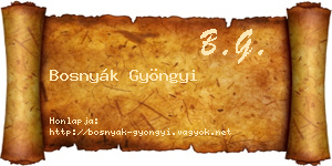 Bosnyák Gyöngyi névjegykártya